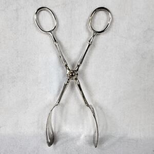 Vintage E.P. Zinc Italy Landes Silver Plated Pastry Dessert Serving Tongs